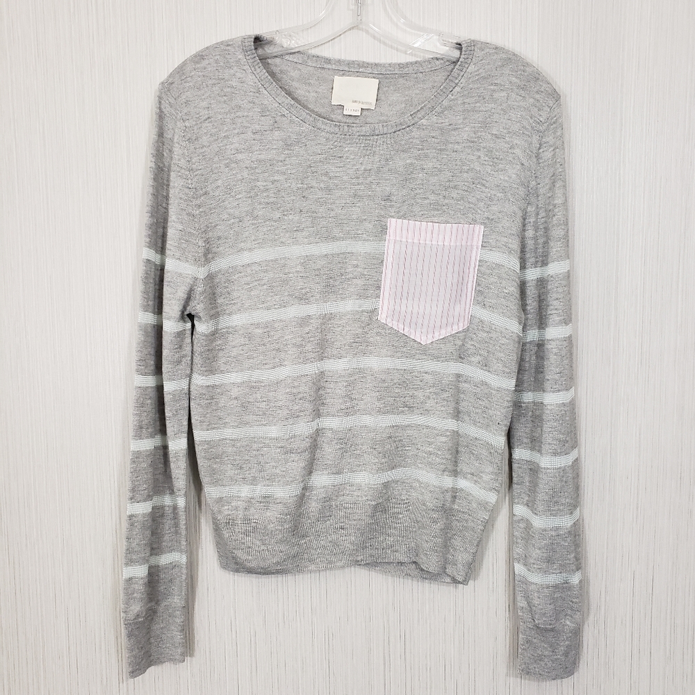 Band of outsiders silk / cashmere‎ blend lightweight striped sweater